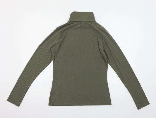 Boohoo Womens Green Pullover Jumper Size M