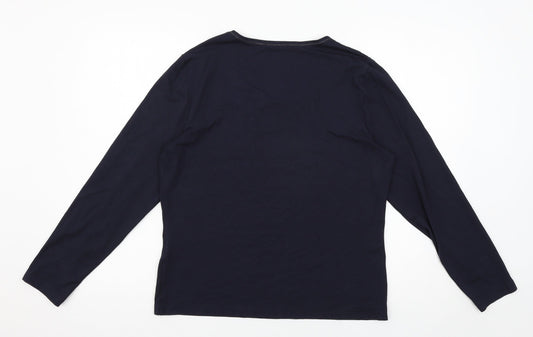 LUCIA Womens Blue Basic T-Shirt Size 14
