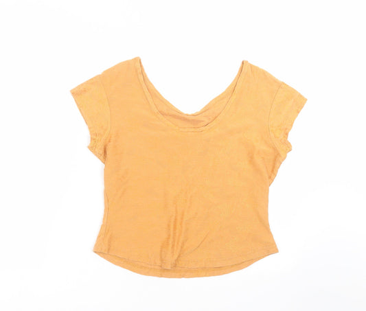 Bitte kai rand Womens Orange Floral Basic T-Shirt Size L