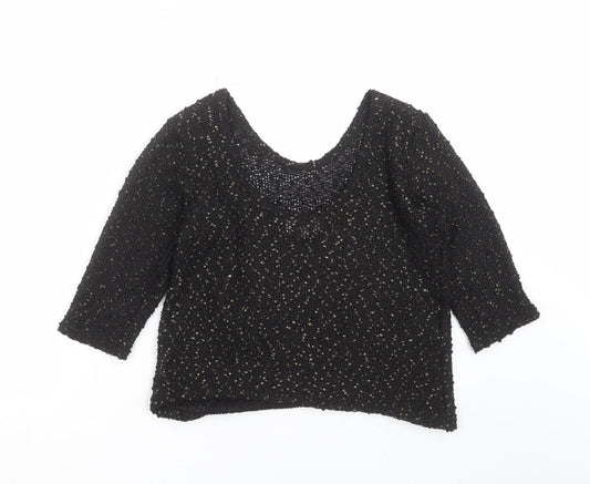 River Island Womens Black Knit Pullover Jumper Size 12