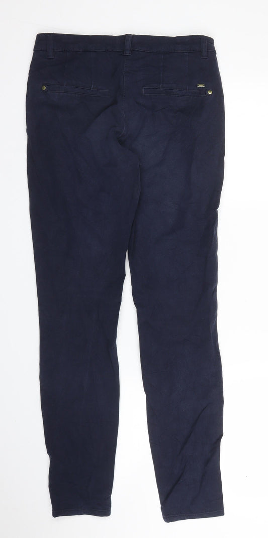 Holly White Womens Blue Carrot Trousers Size 12 L28 in