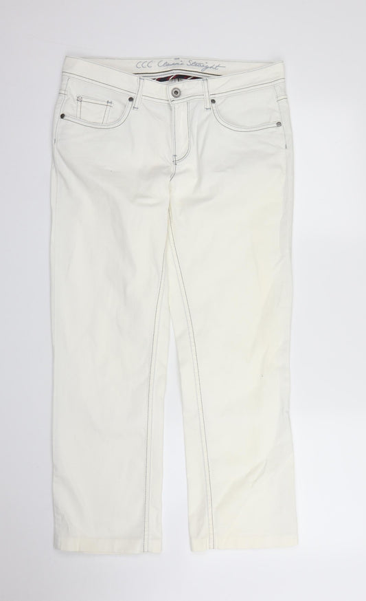Crew Clothing Womens White Denim Capri Jeans Size 32 in L27 in