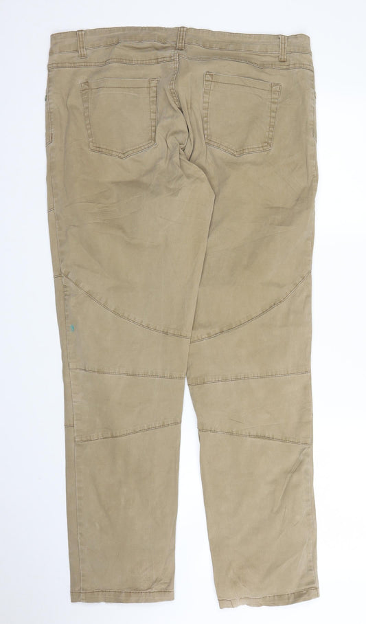 Peppercorn Womens Beige Carpenter Trousers Size 18 L31 in