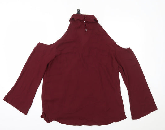 New Look Womens Red Basic Blouse Size 14
