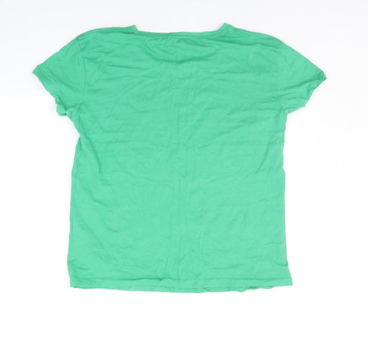Pull&Bear Womens Green Basic T-Shirt Size L
