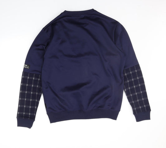 Bravo Mens Blue Check Pullover Jumper Size XL