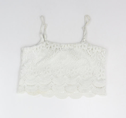 Select Womens White Basic Tank Size 8
