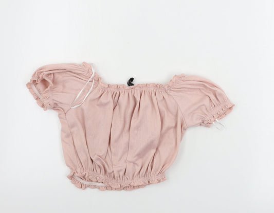 H&M Womens Pink Cropped T-Shirt Size XS