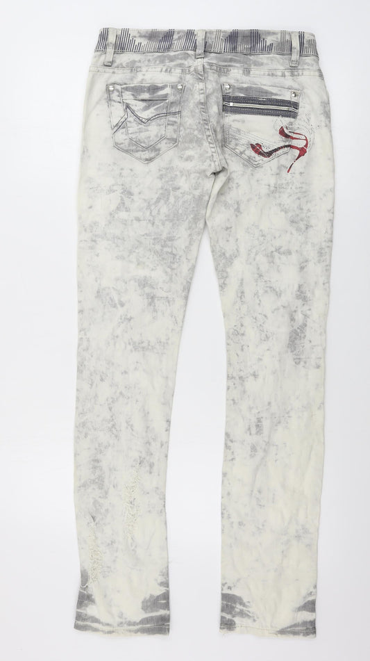 Miss Capri Womens Ivory Skinny Jeans Size 28 in L29 in