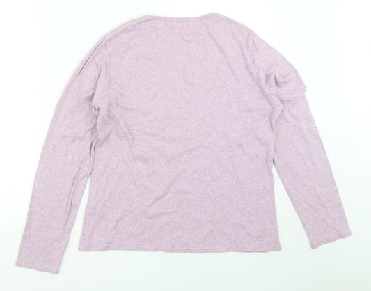 BM Collection Womens Purple Basic T-Shirt Size M