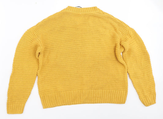 H&M Womens Yellow Pullover Jumper Size M