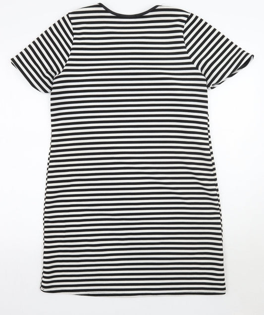 Quiz Womens White Striped A-Line Size 12