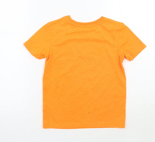 George Girls Orange Basic T-Shirt Size 5-6 Years