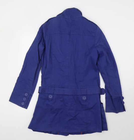 New Looki Womens Blue Pea Coat Coat Size 12