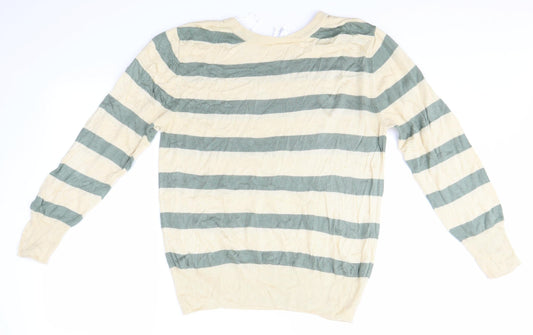 Mix Mens Multicoloured Striped Pullover Jumper Size L