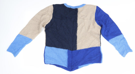 Fransa Womens Multicoloured Pullover Jumper Size L