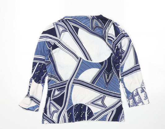 Casmia Womens Multicoloured Geometric Pullover Jumper Size S