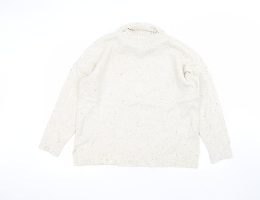 Oasis Womens White Pullover Jumper Size M
