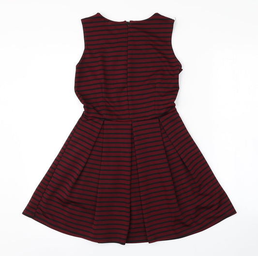 DOLLS Womens Purple Striped A-Line Size S