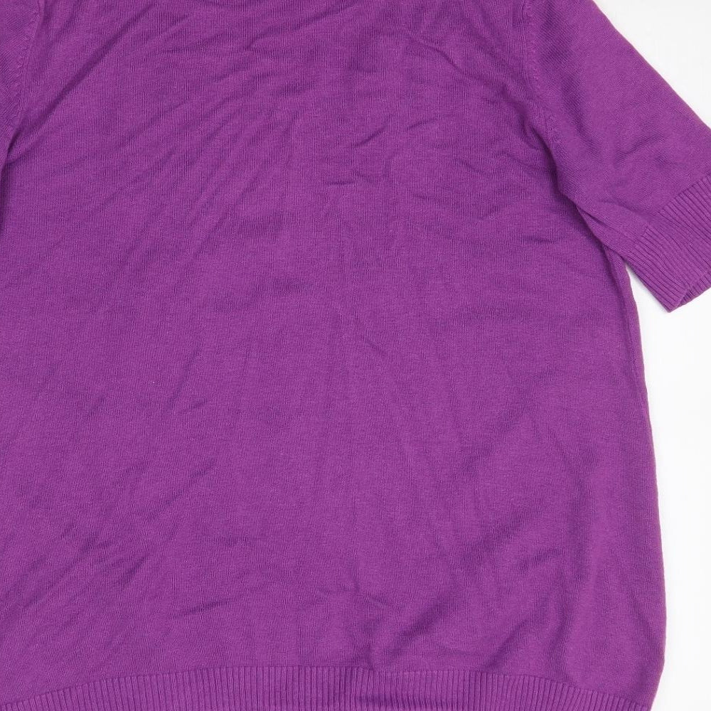 M&Co Womens Purple Cardigan Jumper Size L