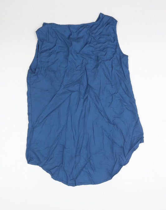 Tue Womens Blue Basic Blouse Size 10