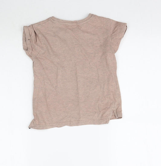 George Boys Beige Basic T-Shirt Size 6-7 Years