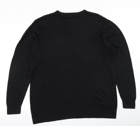 George Mens Black Knit Pullover Jumper Size XL