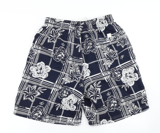 Ocean Pacific Mens Blue Floral Athletic Shorts Size M