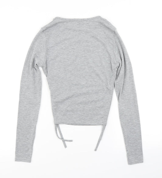 PRETTYLITTLETHING Womens Grey Basic T-Shirt Size 6