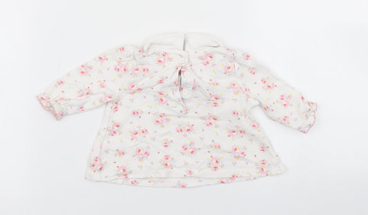 Mini Club Girls White Floral Basic T-Shirt Size Newborn