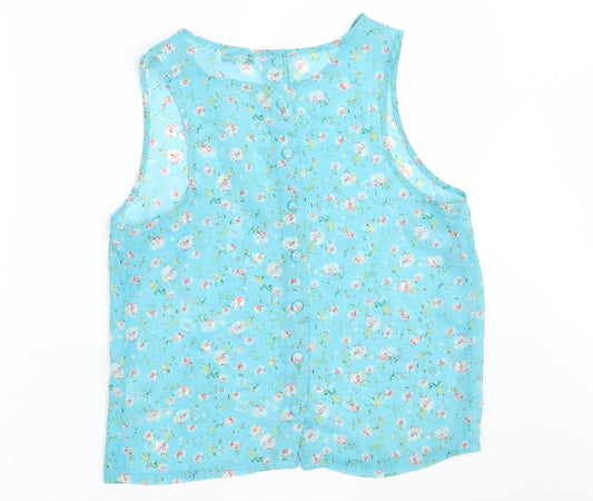 New Look Womens Green Floral Basic Button-Up Size 10