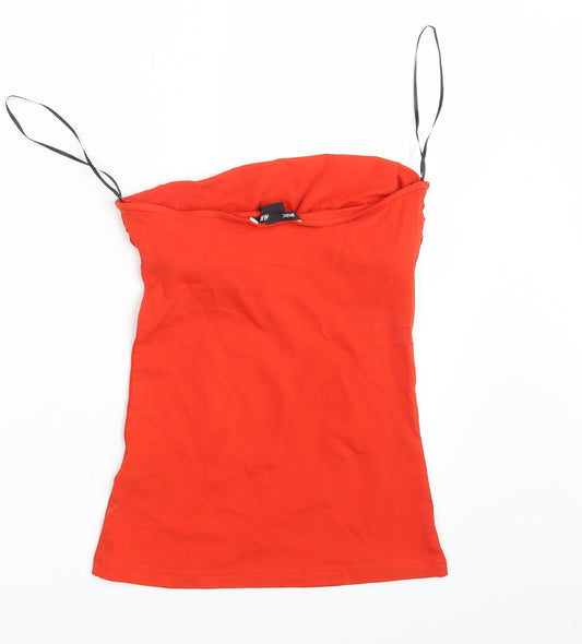 H&M Womens Red Cropped Tank Size XS