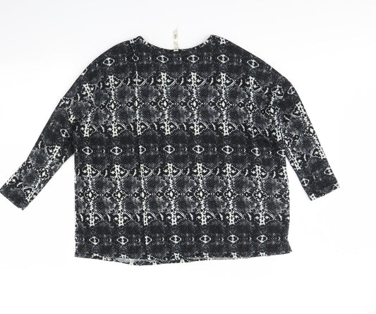 Stella Womens Black Animal Print Basic Blouse Size 8