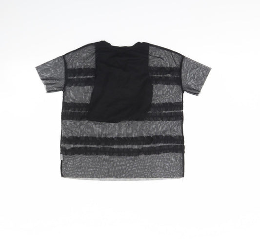 River Island Girls Black Basic T-Shirt Size 7 Years