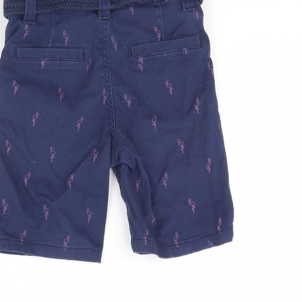 Preworn Boys Blue Spotted Chino Shorts Size 3 Years