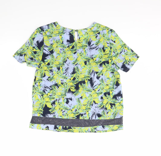 Therapy Womens Green Floral Cropped Blouse Size 8