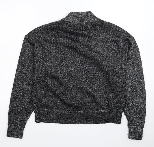 Zara Womens Silver Knit Pullover Jumper Size M