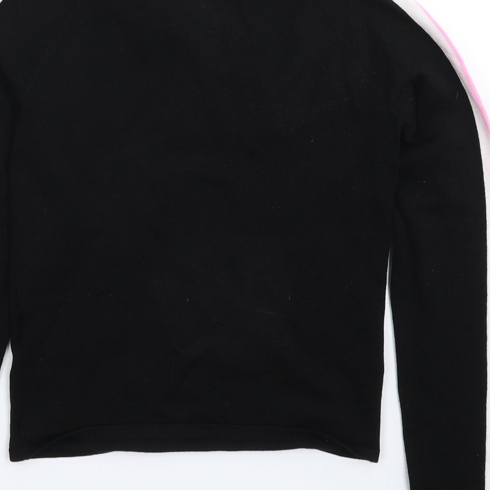 Divided Womens Black Striped Knit Pullover Jumper Size XS