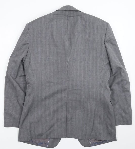 Autograph Mens Grey Striped Jacket Suit Jacket Size 38