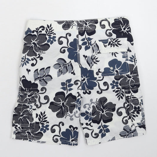 Rebel Active Boys White Floral Bermuda Shorts Size 6-7 Years