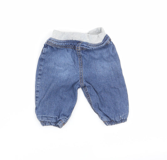 F&F Boys Blue Cargo Trousers Size 3-6 Months
