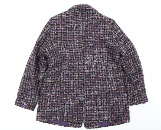 Damart Womens Multicoloured Geometric Overcoat Coat Size 16