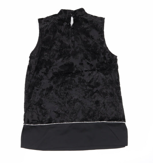 NEXT Womens Black Floral Basic Blouse Size 10