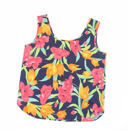 classic women Womens Multicoloured Floral Basic Blouse Size 12