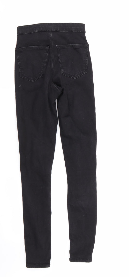 Topshop Womens Black Skinny Jeans Size 25 in L32 in - RIPPED JEANS