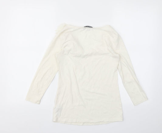 FOREVER 21 Womens Ivory Basic T-Shirt Size S