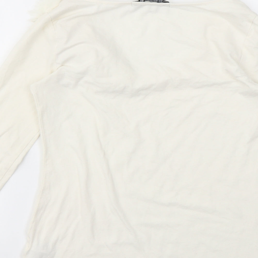 FOREVER 21 Womens Ivory Basic T-Shirt Size S