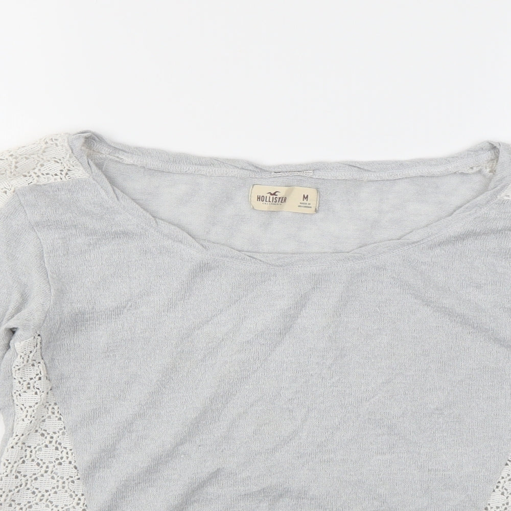 Hollister Womens Grey Pullover Sweatshirt Size M