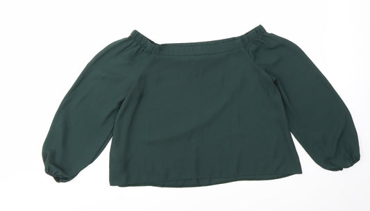New Look Womens Green Basic Blouse Size 10