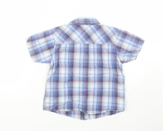 Ladybird Boys Blue Plaid Basic Button-Up Size 5-6 Years